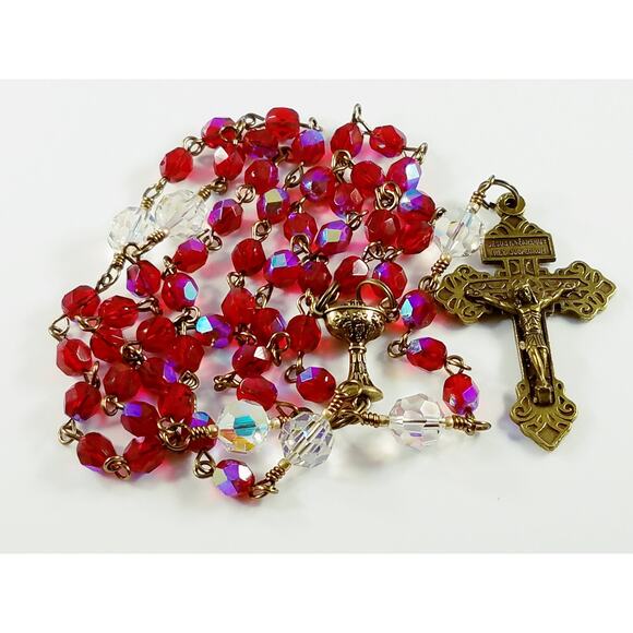 Pardon Indulgence Crucifix, Five Decade Catholic Rosary - Picture 9 of 10